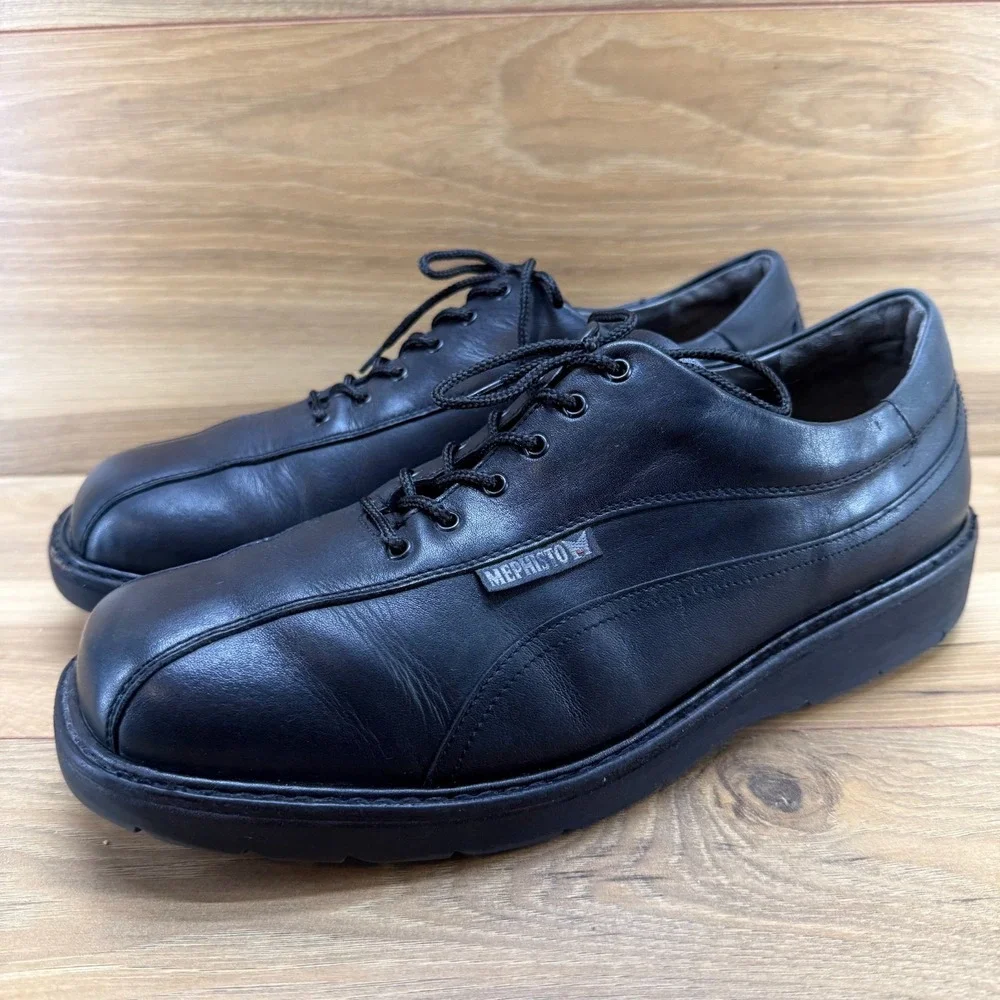 Mephisto Good Year Welt Black Oxfords Mens 10 Leather Comfort Business Casual